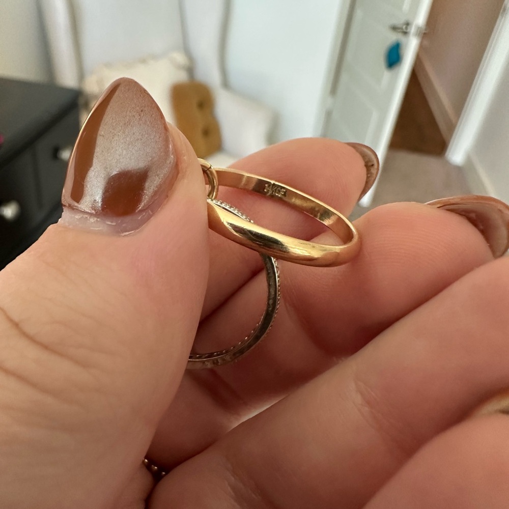 Double Ring- Gold Filled + Sterling - image 4